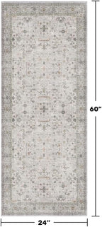 Boho 2x5 Floral Bathroom Runner Rug - Image 2