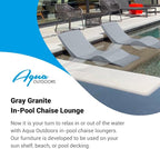 Aqua Outdoors - in-Pool Chaise Lounger - Inside Pool & Sun Shelf Lounge Chair - - Image 5