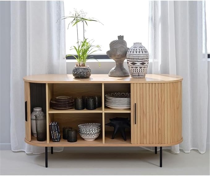 Unique Furniture Modern 2-Door Slideboad in Natural Oak - Image 10