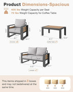 Aoxun Aluminum Patio Furniture Set, 4 Piece Luxury Outdoor Sectional - Image 7