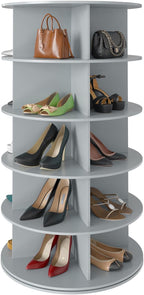 SpaceAid 5 Tier Rotating Shoe Rack Tower, Spinning Shoe Display Lazy Susan by SpaceAid