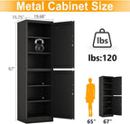 Ckzbx Metal Locker Tall Narrow Storage Cabinet, Gym Home Office, Entryway and - Image 3