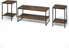 Furinno Simplistic Coffee Table and End Table Set of 3, Modern Metal Frame - Image 5