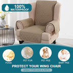 Turquoize 100% Waterproof Wing Chair Cover Wing Armchair Slipcovers Chair Couch - Image 2