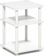 Furinno Turn-N-Tube Side Table, 3-Tier Square Modern End Table, Toolless Open - Image 6