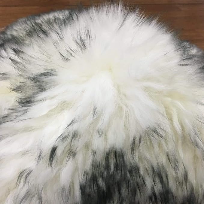 HUAHOO Premium Genuine Sheepskin Rug White Grey Real Australia Sheepskin - Image 6