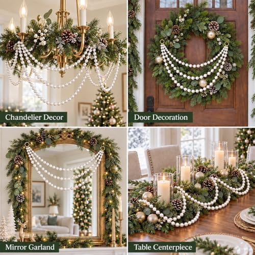 DIYDEC 6Pack Christmas Preal Garland 20in Tree Topper Ornament Decor - Image 7
