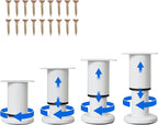 4 Pcs Adjustable Height Furniture Support Legs 3.15-4.72 inch, Metal Heavy Duty by Olldag