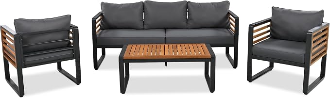4-Pieces Outdoor Patio Sectional Sofa Set - Image 8