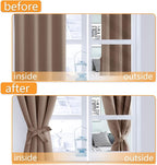 Short Blackout Curtains for Bedroom Cappuccino 42 x 45 Inch 2 Panel | Thermal - Image 4