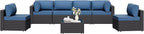 7 Pieces Outdoor Patio Sectional Sofa Couch, Wicker Furniture Patio by Shintenchi%7CFurnitureMadeforRealLife