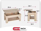 Lift Top Coffee Table with Lift Tabletop Hidden Compartment and Storage Shelf - Image 3