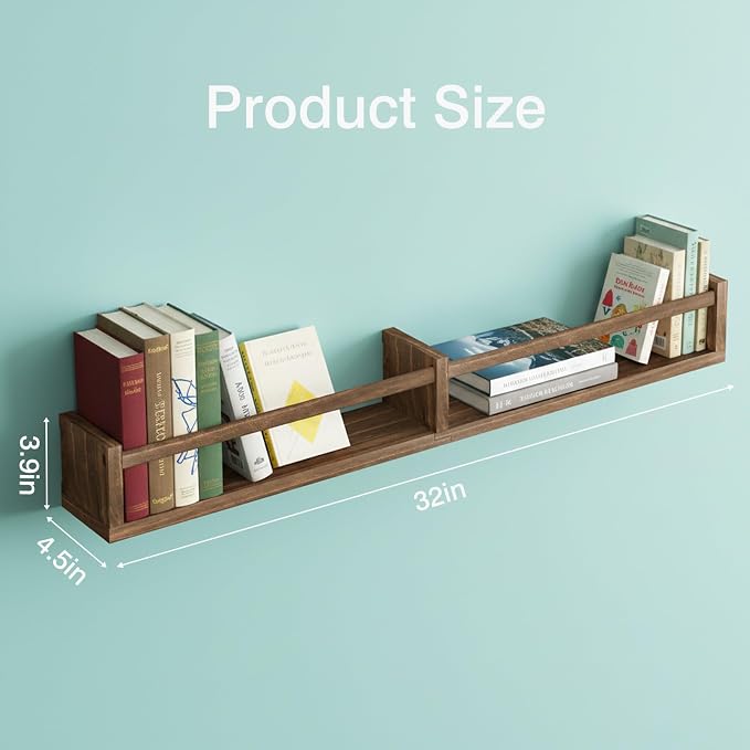 Fixwal Nursery Book Shelves, 32 Inch Floating Bookshelves - Image 2