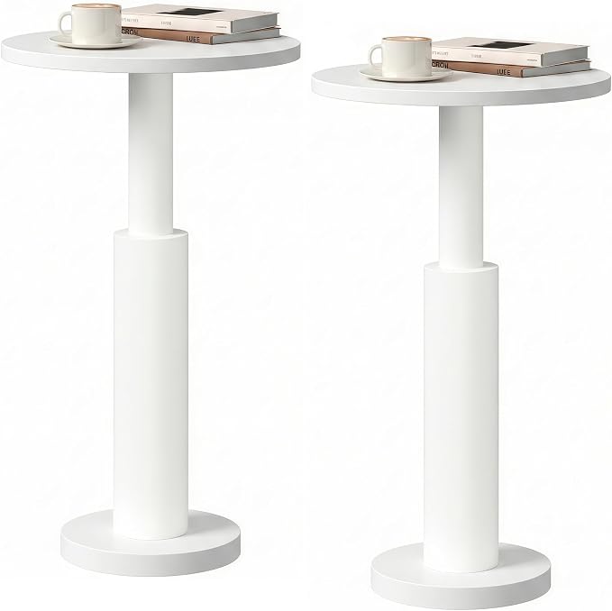 LAATOOREE Small Round Side Tables Set of 2, Drink Tables, Accent Coffee Tables by LAATOOREE