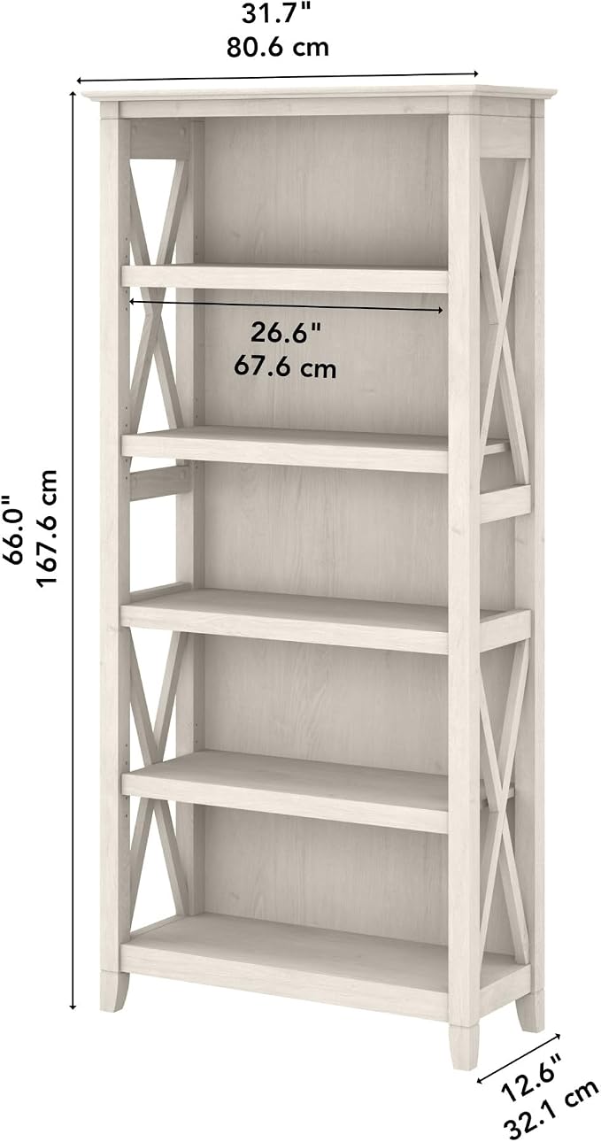 Bush Home Tall 5 Shelf Bookcase - Image 3