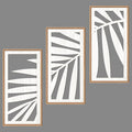 IARTTOP Tropical Palm Tree Leaf Wood Wall Art White Framed 8x16 Inch Set of 3 by IARTTOP