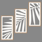 IARTTOP Tropical Palm Tree Leaf Wood Wall Art White Framed 8x16 Inch Set of 3 by IARTTOP