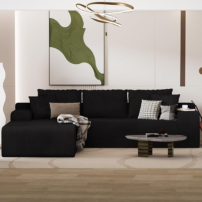 96" L Shaped Modular Sectional Sofa, Boneless Cloud Couch - Image 7