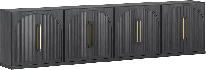 BELLEZE 3 Tier Bookshelf with Double-Arc Door - Image 8