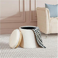 PINPLUS Round Storage Ottoman Boucle Ottoman by PINPLUS