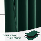 MIULEE Christmas Hunter Green Back Tab Blackout Curtains 52"x108" 2 Panels | - Image 7