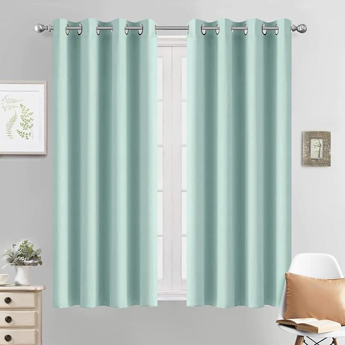 Yakamok Room Darkening Curtains 52x54 inch Length Aqua-Living Room | 2 panels by Yakamok
