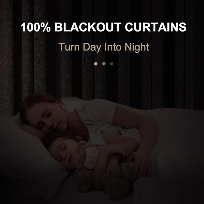 Faux Linen Total Blackout Curtains - Image 2