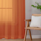 Sheer Orange Curtains for Bedroom Living Room 54 Inch Length 2 Panels Set - Image 9