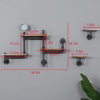 Industrial Rustic Pipe Shelving Floating Shelves Wall Mounted, 5 Laye Modern - Image 2