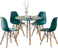 5-Piece Round Dining Table Set, Small 31.5" Kitchen Table Chairs Set of 4 Space by LECAFURHL