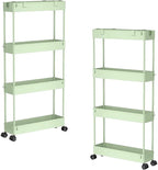 SPACELEAD 2-piece Set Slim Storage Cart 3 Tier, Bathroom Organizer Rolling by Home