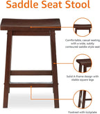 Amazon Basics Solid Wood Saddle-Seat Counter Height Bar Stools - Image 6