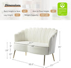 HULALA HOME Modern Velvet Loveseat Sofa - Image 2