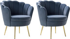 HULALA HOME Modern Velvet Accent Chairs Set of 2 - Image 8