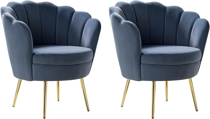 HULALA HOME Modern Velvet Accent Chairs Set of 2 - Image 8