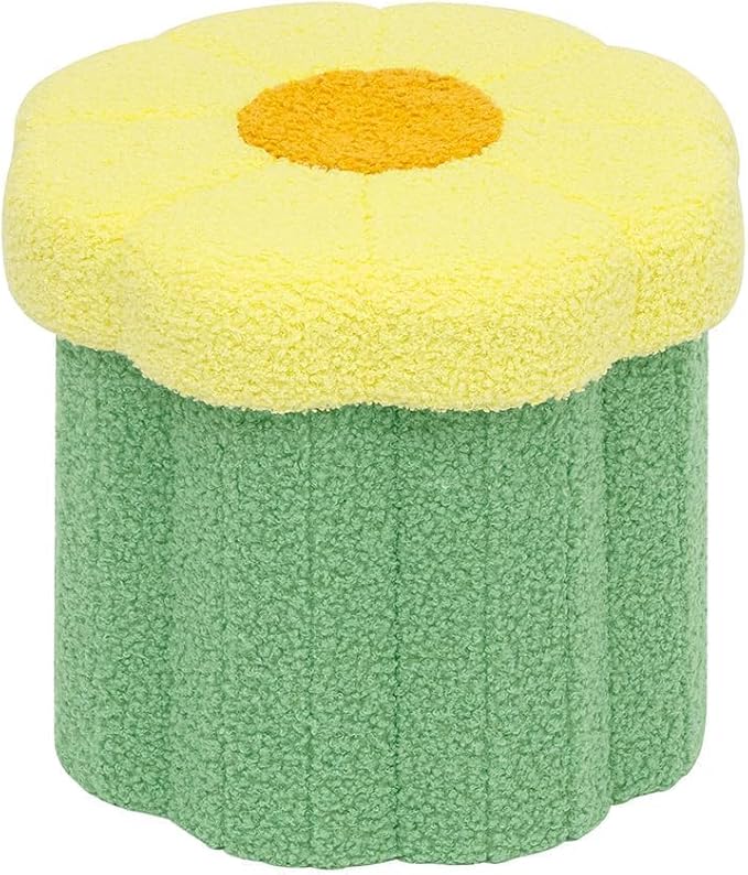 B FSOBEIIALEO Storage Ottoman Foldable, Sunflower Shaped Small Footrest by BFSOBEIIALEO