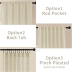 Joydeco Linen Curtains 96 Inch Length 2 Panel Sets, Light Filtering Curtains - Image 3