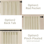 Joydeco Linen Curtains 90 Inch Length 2 Panel Sets, Light Filtering Curtains - Image 3