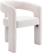 RIVOVA Modern Barrel Dining Chairs Set of 6, Linen Upholstered Accent Chairs - Image 8