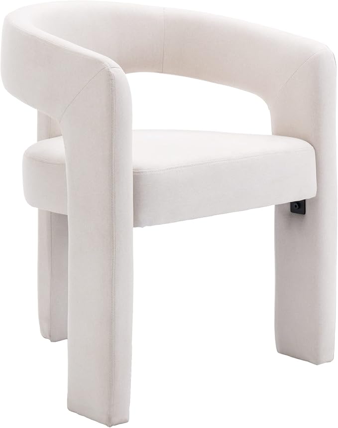 RIVOVA Modern Barrel Dining Chairs Set of 6, Linen Upholstered Accent Chairs - Image 8