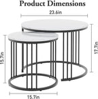 Garden 4 you Coffee Table Faux Marble Nesting Table - Image 3