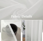 MIULEE 2 Panels Sheer Curtains for Living Room 54 X 54 Inches Ivory | Sheer - Image 3