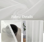 MIULEE Ivory Window Sheer Curtains 2 Panels Width 38 x Length 72 Inches | Sheer - Image 3