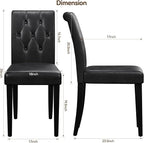 Welzona Upholstered Dining Chairs Set of 6, Button Tufted Parsons Dining Chair - Image 3
