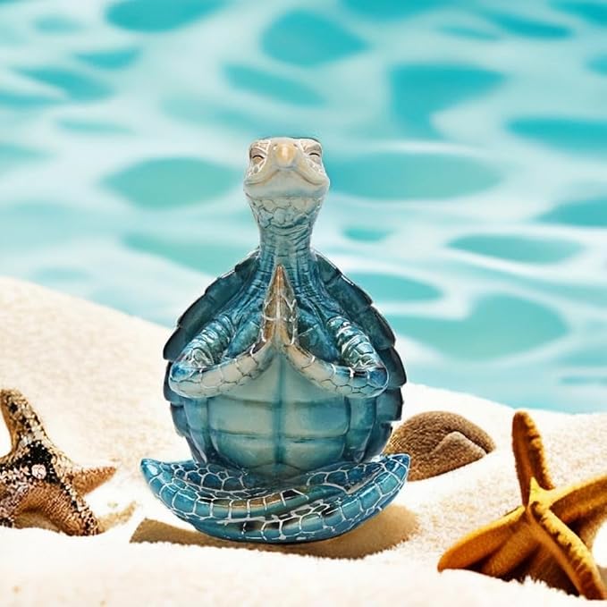 VVGIFTS Sea Turtle Meditation Yoga Decor, Garden Figurine Sea Turtle Meditating - Image 4