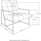 Glitzhome Mid Century Modern Accent Chair, Modern Living Room Chairs - Image 2