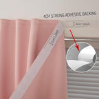 Thermal Blackout Curtains with Self-Adhesive Tape, No Rod No Drill Easy Install - Image 7