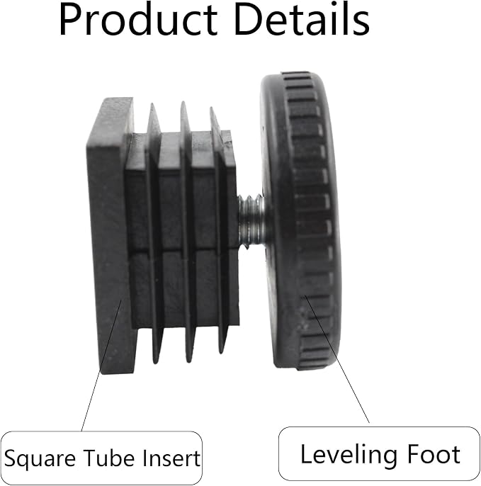 8Pcs Adjustable Leveling Feet, Square Insert Kit, Furniture Glide Leveler - Image 4