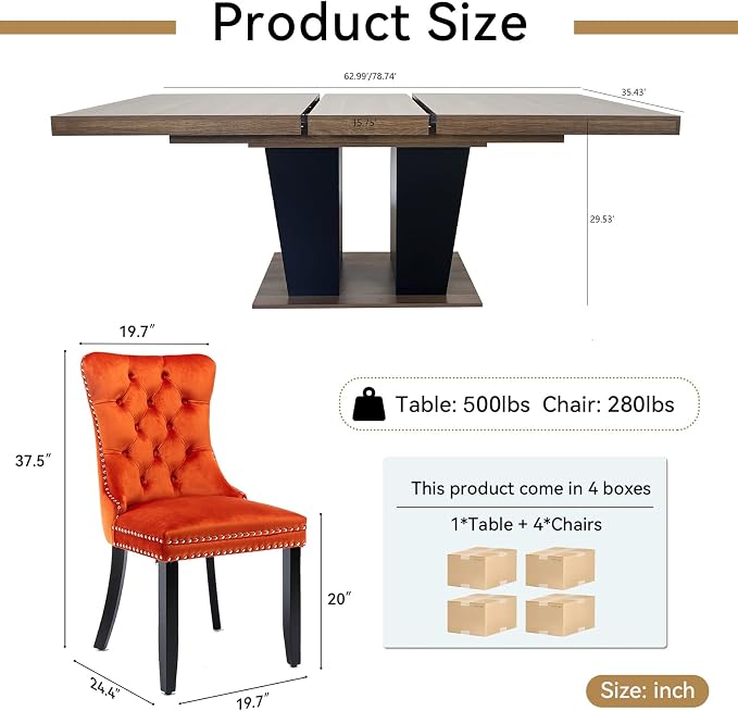 Henf 5 Pieces Extendable Dining Table Set - Image 7