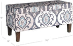 HomePop Large Upholstered Rectangular Storage Ottoman Bench - Image 3